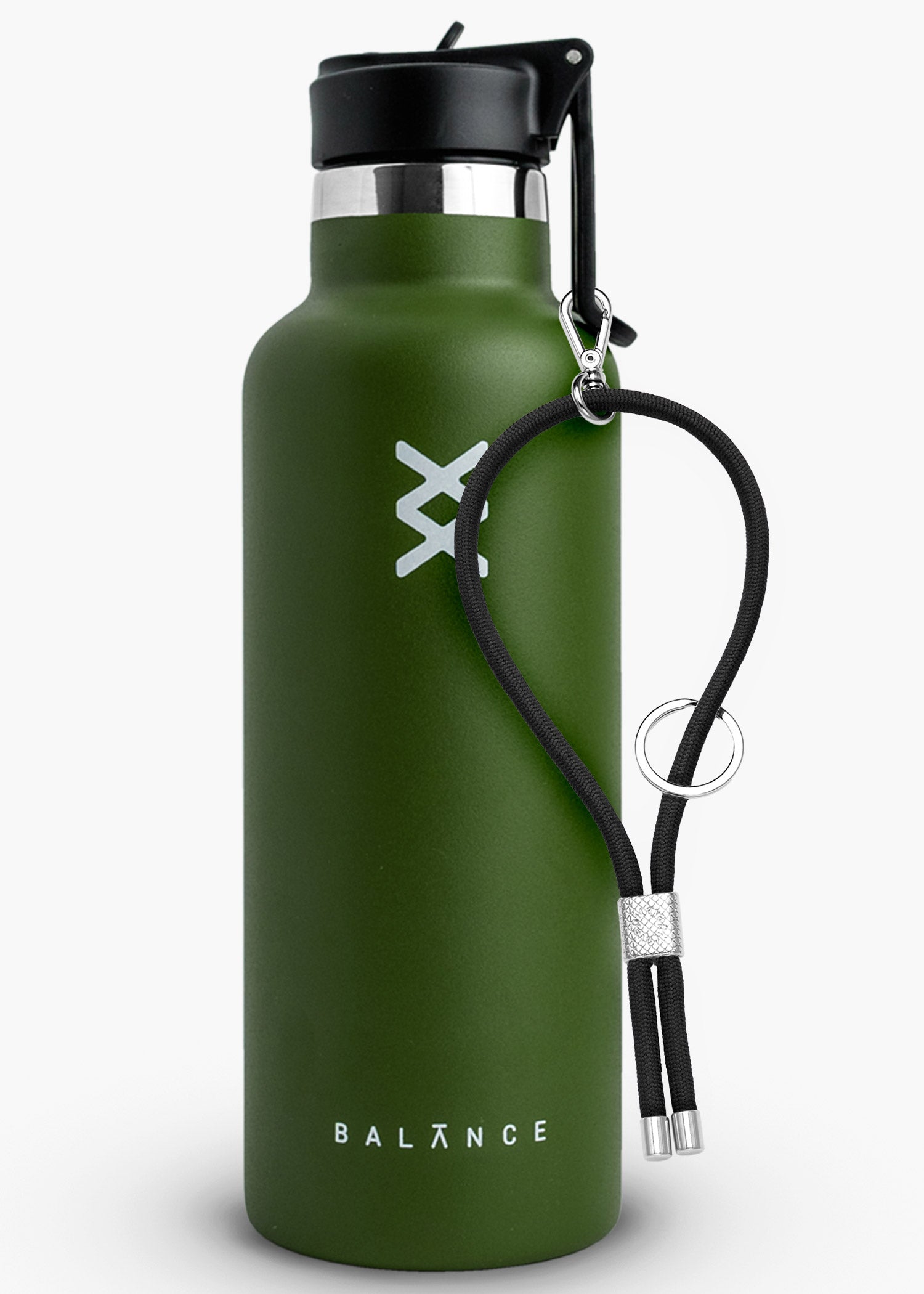 Garrafa Térmica Balance Verde 620ml + Alça de Mão